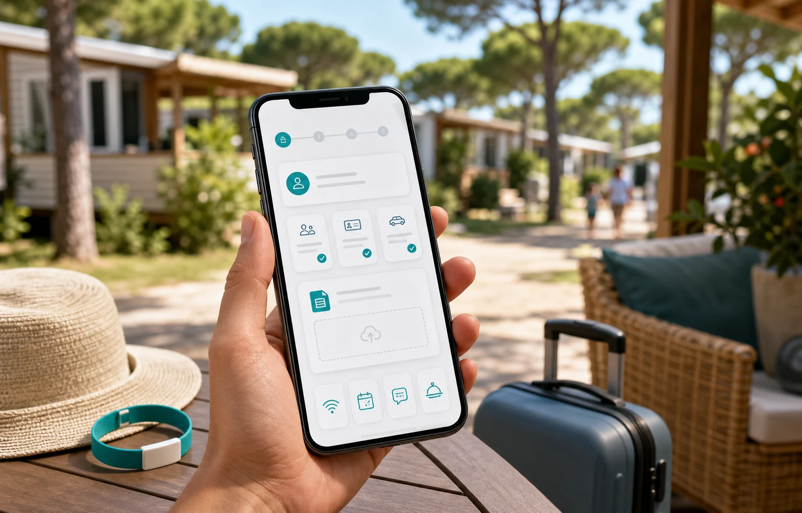 Esperienza ospite più digitale Portale ospite mobile per check-in e servizi campeggio
