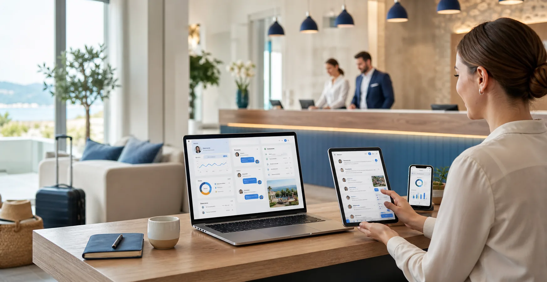 Staff hospitality che usa Scidoo CRM per gestire ospiti, comunicazioni e marketing